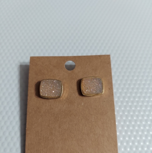 Dara Ettinger Gold Tone/Aurora Borealis Drusy Earrings - Picture 2 of 6